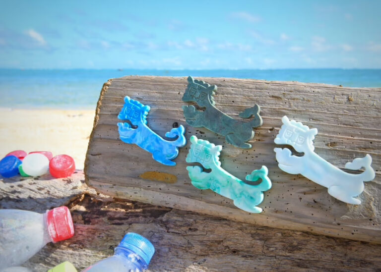 サイクフトのアップサイクル商品「ぐでシーサー」1